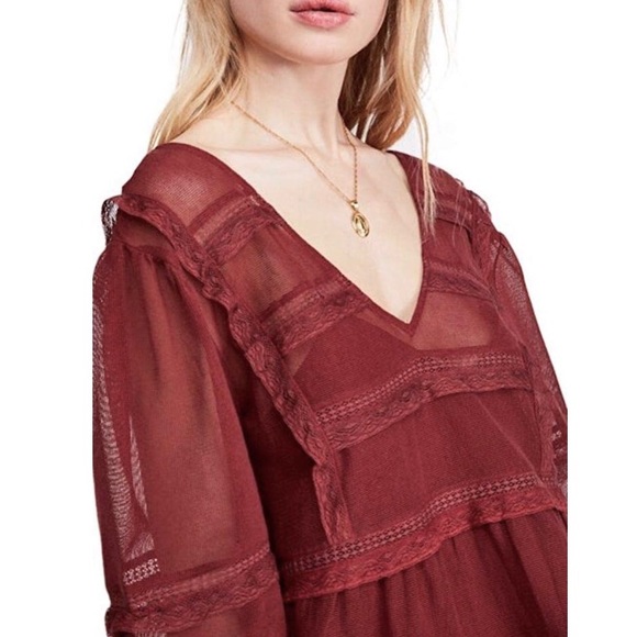 Free People Berlin Maroon Dress - Picture 5 of 6